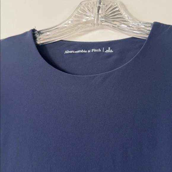 Abercrombie Women's Soft Matte Seamless Tee Bodysuit Navy Blue size Small - Picture 9 of 12